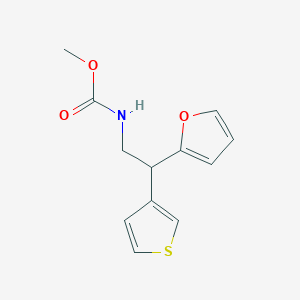 molecular formula C12H13NO3S B2839625 甲基(2-(呋喃-2-基)-2-(噻吩-3-基)乙基)氨基甲酸酯 CAS No. 2180010-58-4