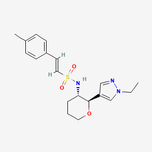 (E)-N-[(2R,3S)-2-(1-Ethylpyrazol-4-yl)oxan-3-yl]-2-(4-methylphenyl)ethenesulfonamide