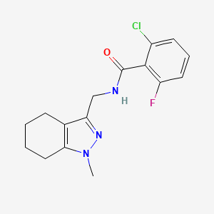molecular formula C16H17ClFN3O B2839629 2-chloro-6-fluoro-N-((1-methyl-4,5,6,7-tetrahydro-1H-indazol-3-yl)methyl)benzamide CAS No. 1448076-88-7