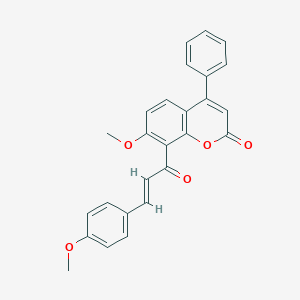 molecular formula C26H20O5 B283963 7-methoxy-8-[3-(4-methoxyphenyl)acryloyl]-4-phenyl-2H-chromen-2-one 
