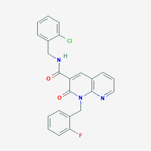 molecular formula C23H17ClFN3O2 B2839630 N-(2-chlorobenzyl)-1-(2-fluorobenzyl)-2-oxo-1,2-dihydro-1,8-naphthyridine-3-carboxamide CAS No. 1005295-67-9