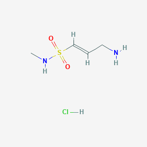 molecular formula C4H11ClN2O2S B2839646 (E)-3-amino-N-methylprop-1-ene-1-sulfonamide hydrochloride CAS No. 2034161-86-7