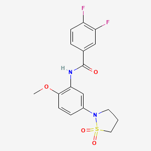 molecular formula C17H16F2N2O4S B2839654 N-(5-(1,1-dioxidoisothiazolidin-2-yl)-2-methoxyphenyl)-3,4-difluorobenzamide CAS No. 946343-96-0