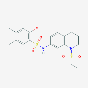 molecular formula C20H26N2O5S2 B2839657 N-(1-(ethylsulfonyl)-1,2,3,4-tetrahydroquinolin-7-yl)-2-methoxy-4,5-dimethylbenzenesulfonamide CAS No. 946374-19-2