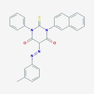 5-[(3-methylphenyl)diazenyl]-1-(2-naphthyl)-3-phenyl-2-thioxodihydro-4,6(1H,5H)-pyrimidinedione