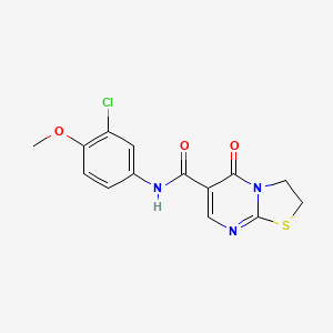 molecular formula C14H12ClN3O3S B2839667 N-(3-chloro-4-methoxyphenyl)-5-oxo-3,5-dihydro-2H-thiazolo[3,2-a]pyrimidine-6-carboxamide CAS No. 532965-77-8