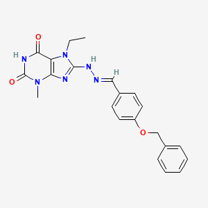 8-{(2E)-2-[4-(benzyloxy)benzylidene]hydrazinyl}-7-ethyl-3-methyl-3,7-dihydro-1H-purine-2,6-dione