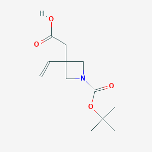 2-{1-[(Tert-butoxy)carbonyl]-3-ethenylazetidin-3-yl}acetic acid