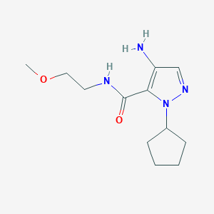 molecular formula C12H20N4O2 B2839683 4-Amino-1-cyclopentyl-N-(2-methoxyethyl)-1H-pyrazole-5-carboxamide CAS No. 2101196-91-0