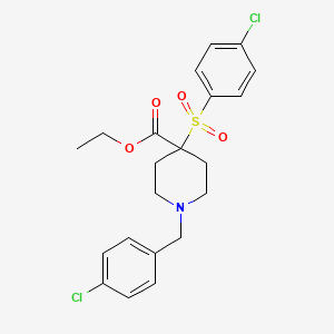 1-[(4-Chlorophenyl)methyl]-4-(4-chlorophenyl)sulfonyl-4-piperidinecarboxylic acid ethyl ester