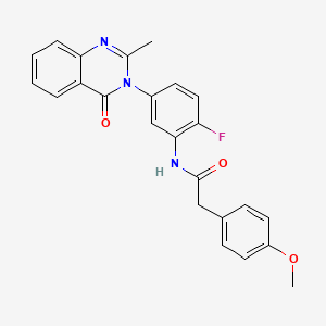 N-(2-fluoro-5-(2-methyl-4-oxoquinazolin-3(4H)-yl)phenyl)-2-(4-methoxyphenyl)acetamide