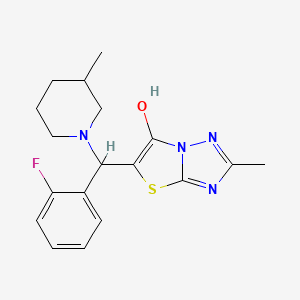 molecular formula C18H21FN4OS B2839697 5-((2-氟苯基)(3-甲基哌啶-1-基)甲基)-2-甲基噻唑并[3,2-b][1,2,4]三唑-6-醇 CAS No. 869342-82-5