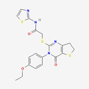 2-((3-(4-ethoxyphenyl)-4-oxo-3,4,6,7-tetrahydrothieno[3,2-d]pyrimidin-2-yl)thio)-N-(thiazol-2-yl)acetamide
