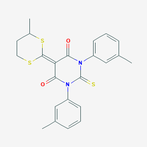 5-(4-methyl-1,3-dithian-2-ylidene)-1,3-bis(3-methylphenyl)-2-thioxodihydro-4,6(1H,5H)-pyrimidinedione