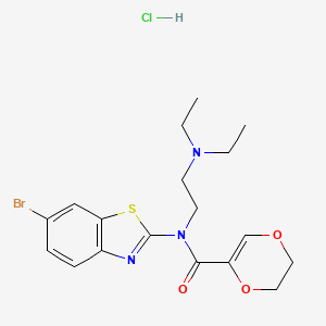 N-(6-BROMO-1,3-BENZOTHIAZOL-2-YL)-N-[2-(DIETHYLAMINO)ETHYL]-5,6-DIHYDRO-1,4-DIOXINE-2-CARBOXAMIDE HYDROCHLORIDE