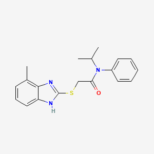 molecular formula C19H21N3OS B2839702 2-[(4-甲基-1H-苯并咪唑-2-基)硫代]-N-苯基-N-(异丙基)乙酰胺 CAS No. 931369-88-9
