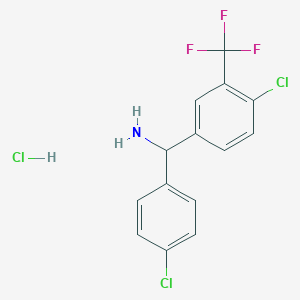 (4-Chlorophenyl)-[4-chloro-3-(trifluoromethyl)phenyl]methanamine;hydrochloride
