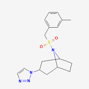 molecular formula C17H22N4O2S B2839718 (1R,5S)-8-((3-甲基苯甲基)磺酰)-3-(1H-1,2,3-嘧啶-1-基)-8-氮杂双环[3.2.1]辛烷 CAS No. 2309572-85-6
