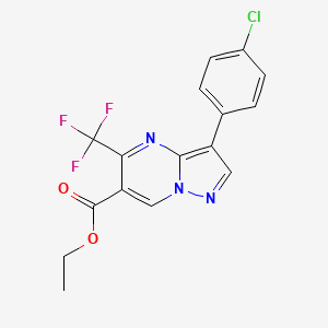molecular formula C16H11ClF3N3O2 B2839725 Ethyl 3-(4-chlorophenyl)-5-(trifluoromethyl)pyrazolo[1,5-a]pyrimidine-6-carboxylate CAS No. 685106-97-2