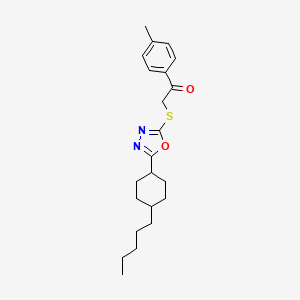 1-(4-Methylphenyl)-2-{[5-(4-pentylcyclohexyl)-1,3,4-oxadiazol-2-yl]sulfanyl}-1-ethanone