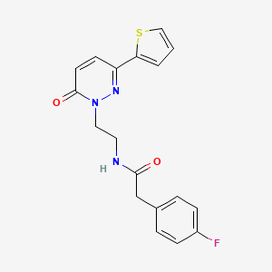 2-(4-fluorophenyl)-N-(2-(6-oxo-3-(thiophen-2-yl)pyridazin-1(6H)-yl)ethyl)acetamide