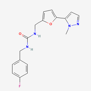 1-[(4-Fluorophenyl)methyl]-3-[[5-(2-methylpyrazol-3-yl)furan-2-yl]methyl]urea