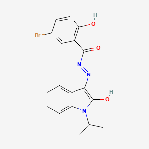 molecular formula C18H16BrN3O3 B2839738 (Z)-5-bromo-2-hydroxy-N'-(1-isopropyl-2-oxoindolin-3-ylidene)benzohydrazide CAS No. 613219-82-2