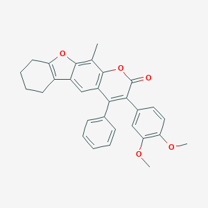 3-(3,4-dimethoxyphenyl)-11-methyl-4-phenyl-6,7,8,9-tetrahydro-2H-[1]benzofuro[3,2-g]chromen-2-one