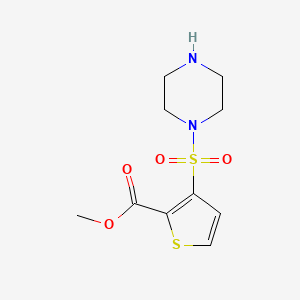molecular formula C10H14N2O4S2 B2839749 甲基-3-(哌嗪-1-基磺酰)噻吩-2-羧酸乙酯 CAS No. 940995-21-1
