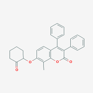 molecular formula C28H24O4 B283975 8-methyl-7-[(2-oxocyclohexyl)oxy]-3,4-diphenyl-2H-chromen-2-one 