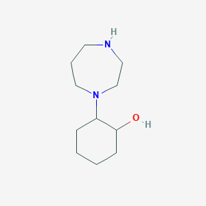 molecular formula C11H22N2O B2839750 2-(1,4-二氮杂环庚-1-基)环己醇 CAS No. 1215968-35-6