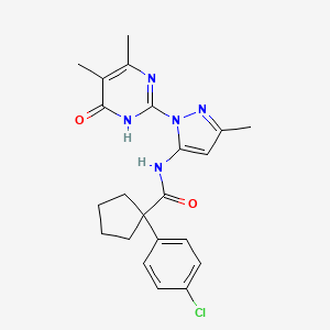 1-(4-chlorophenyl)-N-(1-(4,5-dimethyl-6-oxo-1,6-dihydropyrimidin-2-yl)-3-methyl-1H-pyrazol-5-yl)cyclopentanecarboxamide