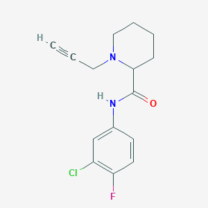N-(3-chloro-4-fluorophenyl)-1-(prop-2-yn-1-yl)piperidine-2-carboxamide