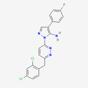 1-[6-(2,4-dichlorobenzyl)-3-pyridazinyl]-4-(4-fluorophenyl)-1H-pyrazol-5-amine
