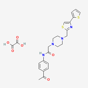 N-(4-acetylphenyl)-2-(4-((4-(thiophen-2-yl)thiazol-2-yl)methyl)piperazin-1-yl)acetamide oxalate