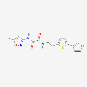 molecular formula C16H15N3O4S B2839784 N1-(2-(5-(furan-3-yl)thiophen-2-yl)ethyl)-N2-(5-methylisoxazol-3-yl)oxalamide CAS No. 2034255-84-8