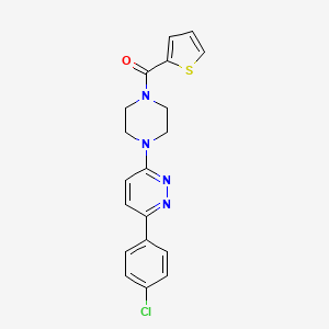 molecular formula C19H17ClN4OS B2839785 (4-(6-(4-氯苯基)吡啶并[3,2-d]嘧啶-3-基)哌嗪-1-基)(噻吩-2-基)甲酮 CAS No. 1021070-18-7