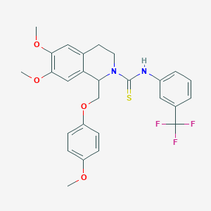 6,7-dimethoxy-1-((4-methoxyphenoxy)methyl)-N-(3-(trifluoromethyl)phenyl)-3,4-dihydroisoquinoline-2(1H)-carbothioamide