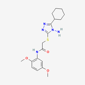 molecular formula C18H25N5O3S B2839792 2-[(4-氨基-5-环己基-4H-1,2,4-三唑-3-基)硫代]-N-(2,5-二甲氧基苯基)乙酰胺 CAS No. 887837-99-2