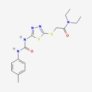 molecular formula C16H21N5O2S2 B2839794 N,N-diethyl-2-((5-(3-(p-tolyl)ureido)-1,3,4-thiadiazol-2-yl)thio)acetamide CAS No. 946289-99-2