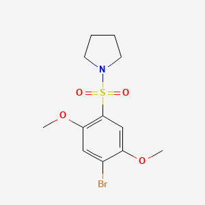 molecular formula C12H16BrNO4S B2839798 1-(4-Bromo-2,5-dimethoxyphenyl)sulfonylpyrrolidine CAS No. 873680-84-3