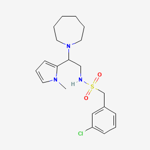 N-(2-(azepan-1-yl)-2-(1-methyl-1H-pyrrol-2-yl)ethyl)-1-(3-chlorophenyl)methanesulfonamide