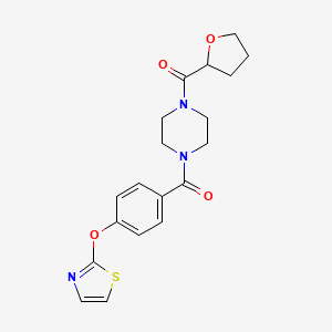 (4-(Tetrahydrofuran-2-carbonyl)piperazin-1-yl)(4-(thiazol-2-yloxy)phenyl)methanone