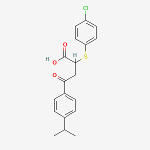 molecular formula C19H19ClO3S B2839821 2-[(4-氯苯基)硫代]-4-(4-异丙基苯基)-4-氧代丁酸 CAS No. 301193-52-2