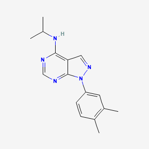 molecular formula C16H19N5 B2839830 1-(3,4-二甲基苯基)-N-(异丙基)-1H-吡唑并[3,4-d]嘧啶-4-胺 CAS No. 890889-61-9