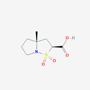 molecular formula C8H13NO4S B2839838 Rac-(2s,3ar)-3a-methylhexahydropyrrolo[1,2-b]isothiazole-2-carboxylic acid 1,1-dioxide CAS No. 2247106-70-1