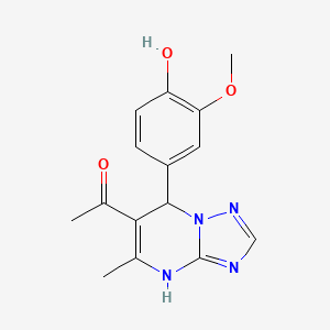 1-[7-(4-Hydroxy-3-methoxyphenyl)-5-methyl-4,7-dihydro[1,2,4]triazolo[1,5-a]pyrimidin-6-yl]ethanone