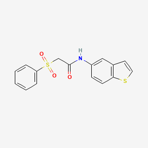 2-(benzenesulfonyl)-N-(1-benzothiophen-5-yl)acetamide