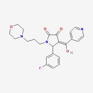molecular formula C23H24FN3O4 B2839847 5-(3-氟苯基)-3-羟基-4-异烟酰基-1-(3-吗啉基丙基)-1H-吡咯-2(5H)-酮 CAS No. 847179-17-3