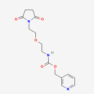 molecular formula C15H19N3O5 B2839849 吡啶-3-基甲基(2-(2-(2,5-二氧代吡咯啉-1-基)乙氧基)乙基)氨基甲酸酯 CAS No. 2034203-94-4